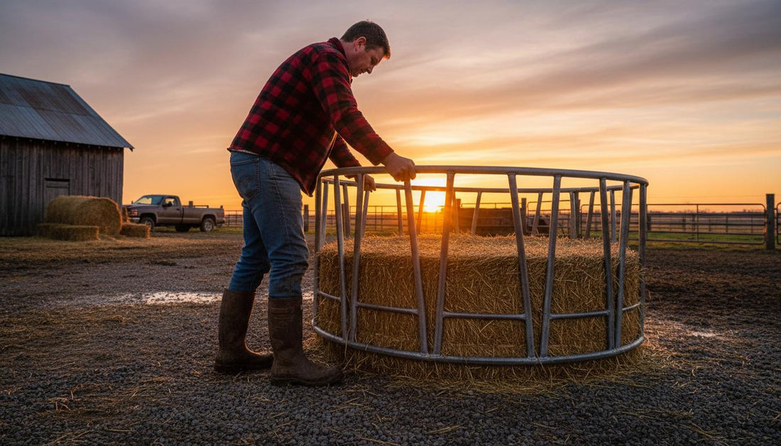 Hay Feeder Round Bale Placement Stops Mud Issues.jpg