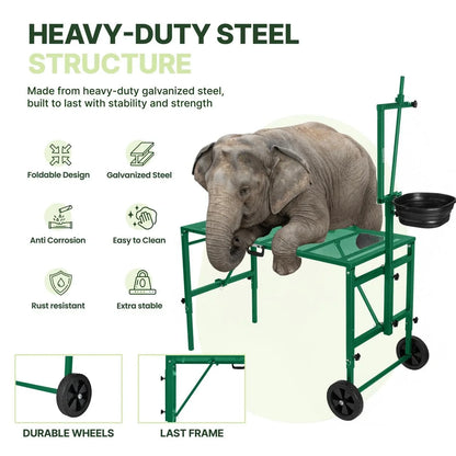 Heavy-duty galvanized steel structure of the green goat stand #green