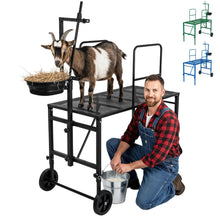 Goat Stand with Adjustable Headpiece & Legs for Goats & Sheep (GREEN)