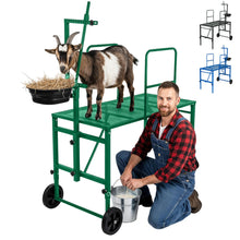 Goat Stand with Adjustable Headpiece & Legs for Goats & Sheep (GREEN)