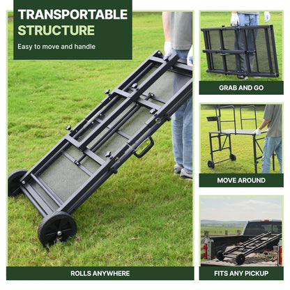 Goatzy goat stand with feeder rails used for milking and grooming