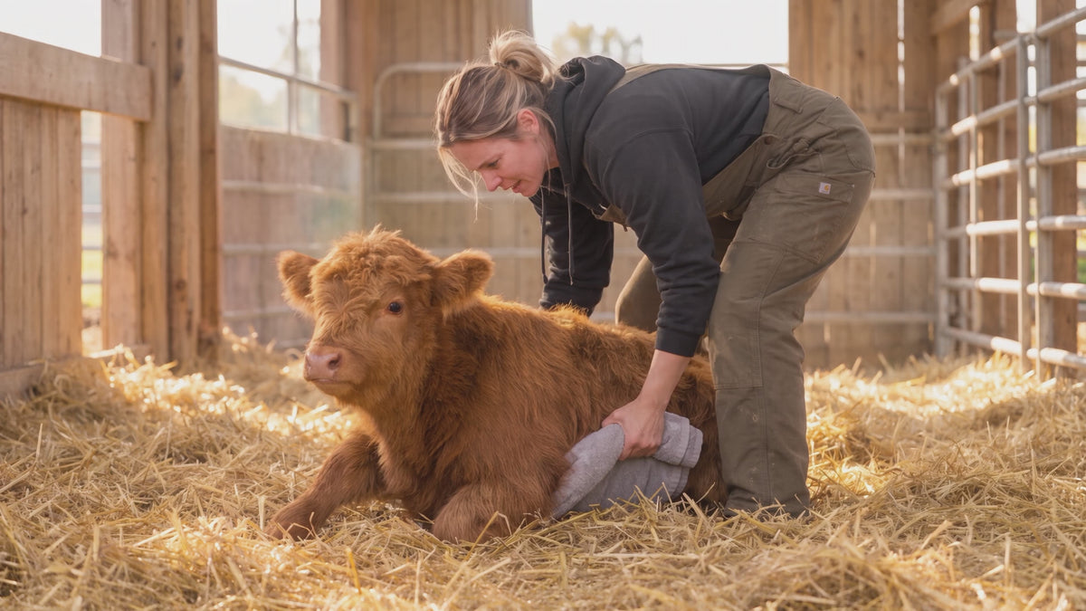 Load video: Goatzy Calf Sling in use