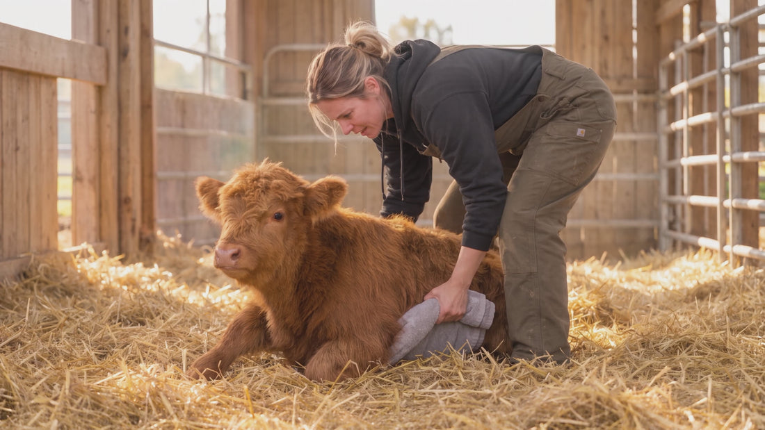 Load video: Goatzy Calf Sling in use